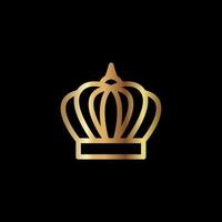 ícone da coroa. ilustração vetorial de coroa com cor dourada isolada em fundo preto, adequado para ícone, logotipo ou qualquer elemento de design usando forma de coroa vetor