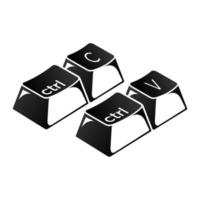 ctrl c, ctrl v teclas no teclado, copie e cole a combinação de teclas. insira um atalho de teclado para dispositivos Windows. ícones de teclado de computador. vetor