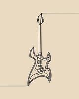 desenho de linha contínua na guitarra vetor