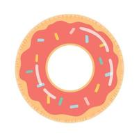 rosquinha de anel de borracha de verão em design plano, ilustração vetorial vetor