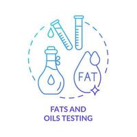 gorduras e óleos testando o ícone do conceito gradiente azul. fabricante de alimentos idéia abstrata ilustração de linha fina. medir o estado de oxidação. desenho de contorno isolado. miríade de fontes pró-negrito usadas vetor