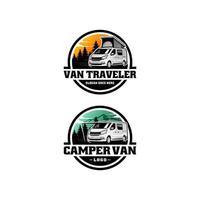rv - caravana - vetor de logotipo de motor home