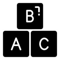 ícone de vetor de blocos de alfabeto, ícone de escola e educação