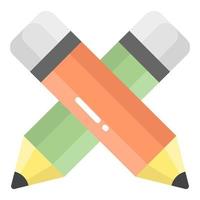lápis vector ícone plano, ícone de escola e educação