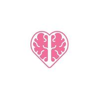 amor racional, coração do cérebro. modelo de ícone de logotipo de vetor