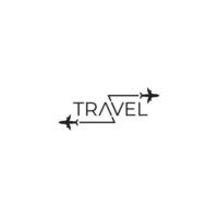 viagem e avião. modelo de ícone de logotipo de vetor