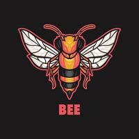 logotipo de mascote de abelha para jogos ou emblemas de esport vetor