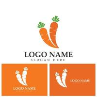 modelo de design de ilustração de ícone de vetor de logotipo de cenoura