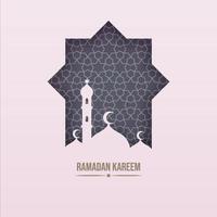 fundo de ramadan kareem com vetor de mesquita islâmica de corte de papel