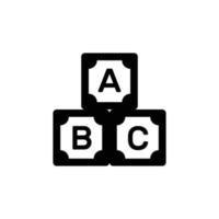 alfabeto bloqueia a silhueta. elemento de design de ícone preto e branco em fundo branco isolado