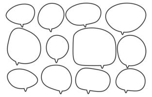 definir bolhas de fala em um fundo branco, vetor falando ou falar bolha, ícone de texto ou comunicação, quadro oval cômico doddle
