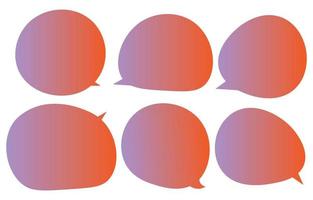 definir bolhas de fala coloridas em um fundo branco, vetor falando ou bolha de conversa, ícone de bate-papo ou mensagem, use para adicionar texto, estilo oval e doodle