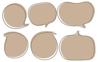 definir bolhas de fala em um fundo branco, vetor falando ou bolha de conversa, ícone de bate-papo ou mensagem, use para adicionar texto, estilo oval e doodle