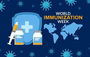 fundo da semana mundial de imunização vetor