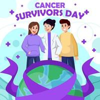 conceito de dia do sobrevivente de câncer vetor