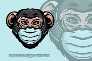 macaco usa ilustração de máscara vetor