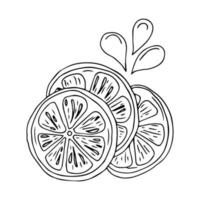 ícone de doodle. limão. ilustração vetorial vetor