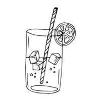 copo com limonada, esboço para seu projeto. ilustração vetorial. desenhos animados de limonada. doodle mão desenhar ilustração. jarra de limonada vetor