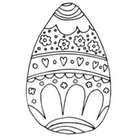 doodle ovo de páscoa isolado na imagem vetorial background.this branco pode ser usado em projetos de férias, livros para colorir infantil, cartões postais, têxteis e adesivos. vetor