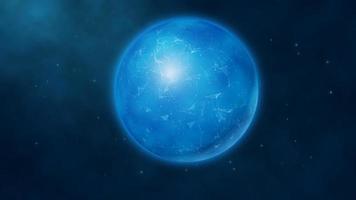 globo digital futurista azul abstrato em um fundo de espaço com estrelas e elementos de plexo. fundo de negócios. triangulação. conceito de big data. ilustração vetorial. eps10