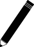 ícone de lápis preto. sinal de lápis de cor preta. símbolo de caneta. vetor