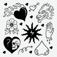 rabisco abstrato tatuagem vintage mão desenhada doodle coloração