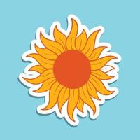 ilustração de doodle de flor de sol desenhada à mão para cartaz de adesivos de tatuagem etc vetor