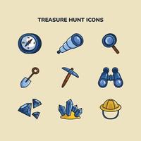 ícones de caça ao tesouro de exploração