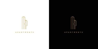 design de logotipo de apartamento de iniciais rp exclusivo e moderno vetor