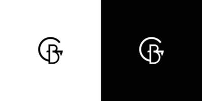 design de logotipo de iniciais de letra gb simples e exclusivo vetor