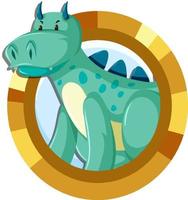 personagem de desenho animado bonito dragão azul vetor