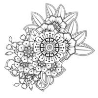 flores em preto e branco. arte doodle para livro de colorir vetor