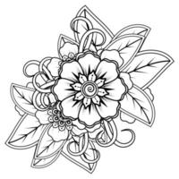 flores em preto e branco. arte doodle para livro de colorir vetor