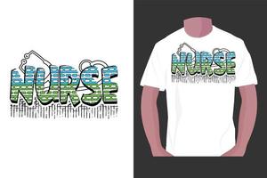 design de camiseta de sublimação de enfermeira, design de tipografia do dia da enfermeira. vetor