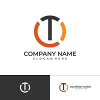 modelo de vetor de design de logotipo tci inicial, conceitos criativos de design de logotipo tci