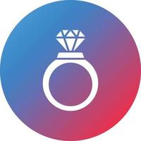 ícone de fundo gradiente de círculo de glifo de anel de diamante vetor