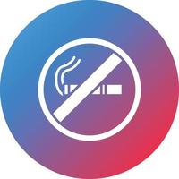 ícone de fundo gradiente de círculo de glifo não fumante vetor