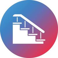 ícone de fundo gradiente de círculo de glifo de escadas vetor