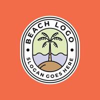 emblema de praia logotipo vetor coqueiro design gráfico