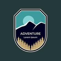design de vetor de logotipo de distintivo de aventura