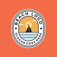 emblema de praia logotipo vetor férias design gráfico