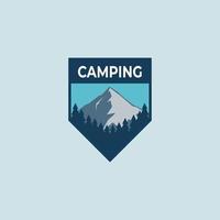 design de vetor de ícone de logotipo de crachá de acampamento