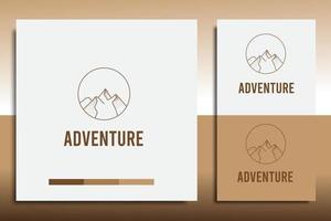 modelo de design de logotipo de aventura, com um ícone de montanha simples vetor