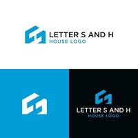 vetor de design de logotipo de casa sh
