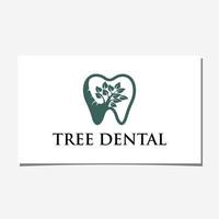 vetor de design de logotipo de árvore e dente