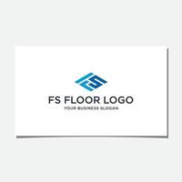 vetor de design de logotipo de chão fs