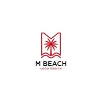 design de logotipo de praia com letras m vetor