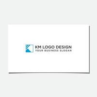 km vetor de design de logotipo inicial