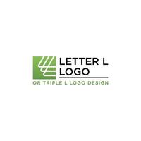 l ou triplo l vetor de design de logotipo