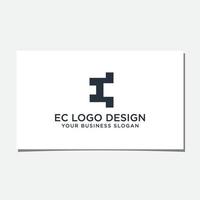 vetor de design de logotipo inicial ec